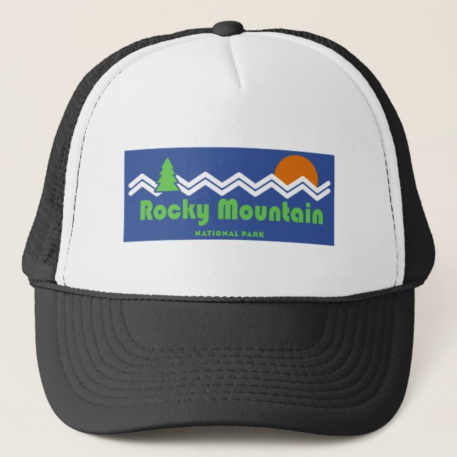 Rocky Mountain Nationalpark Retro Truckerkappe (Vorderseite)