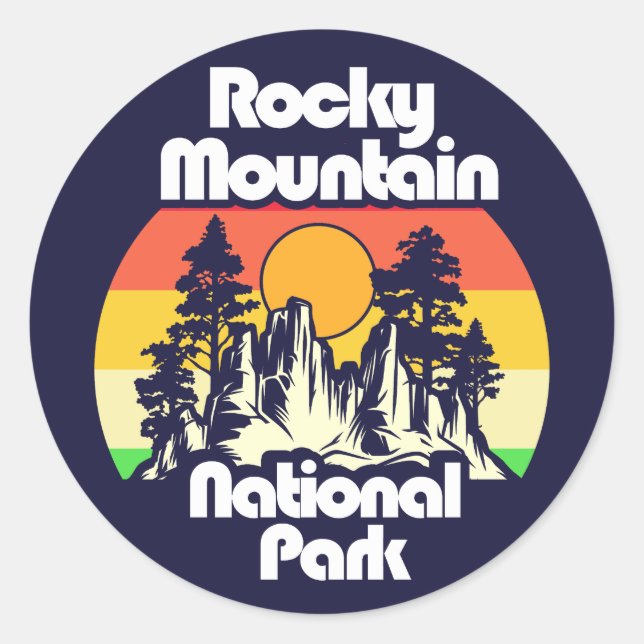 Rocky Mountain Nationalpark Runder Aufkleber (Vorderseite)