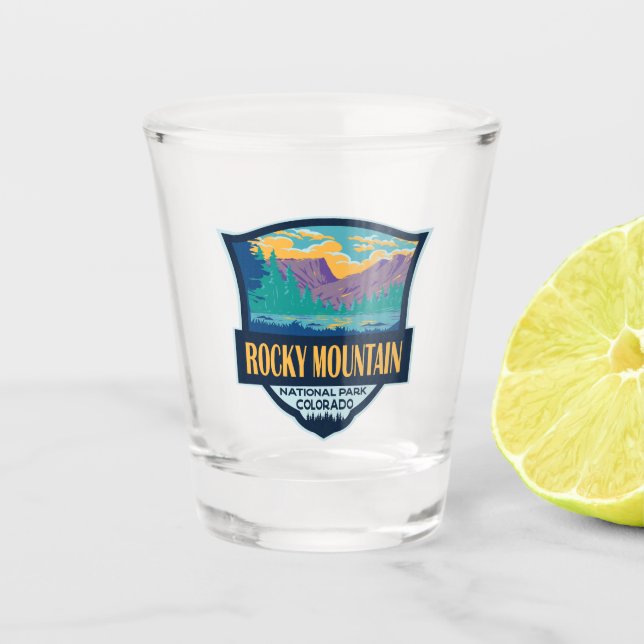 Rocky Mountain Nationalpark Teton Schnapsglas (Vorderseite)