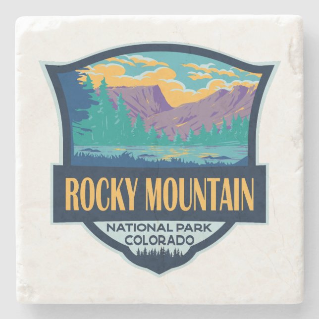 Rocky Mountain Nationalpark Teton Steinuntersetzer (Vorderseite)