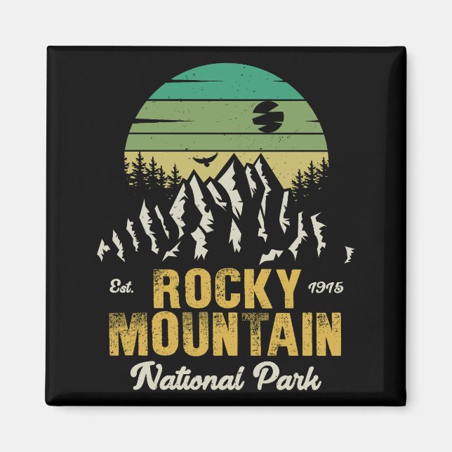 Rocky Mountain Nationalpark Vintag Souvenirs 60er Magnet (Vorne)
