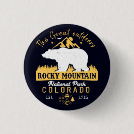 Rocky Mountain Nationalpark Vintag Souvenirs Button
