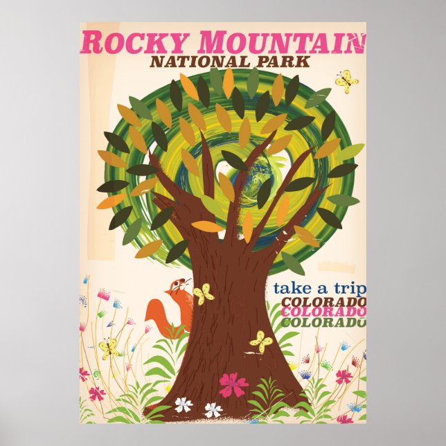 Rocky Mountain Nationalpark Vintage Poster (Vorne)