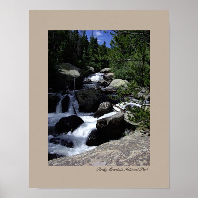 Rocky Mountain Nationalpark Wasserfall Poster (Vorne)
