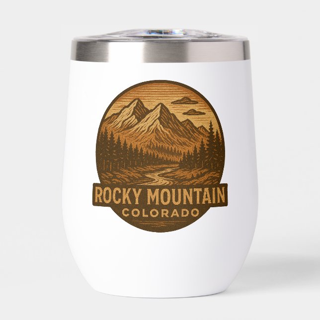 Rocky Mountain Nationalpark Wine Tumbler (Vorderseite)