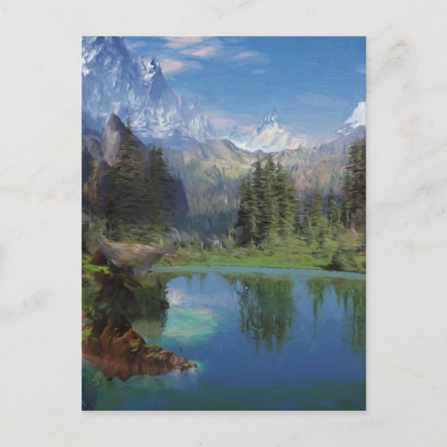 Rocky Mountain Oil Painting Grußkarten Postkarte (Vorderseite)