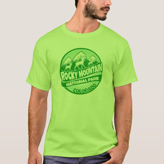 Rocky Mountain Park Colorado t-shirt vert (Devant)