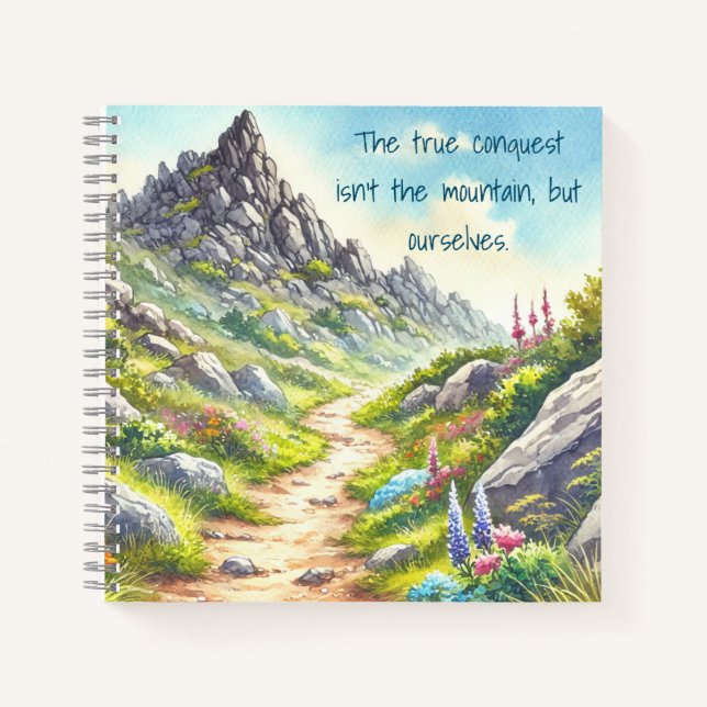Rocky Mountain Path & Quote Notizbuch (Vorderseite)