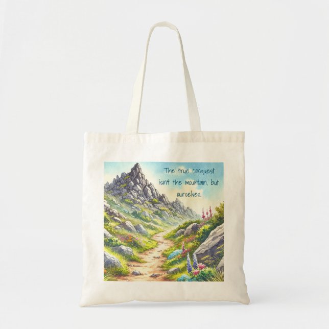 Rocky Mountain Path & Quote Tragetasche (Vorne)