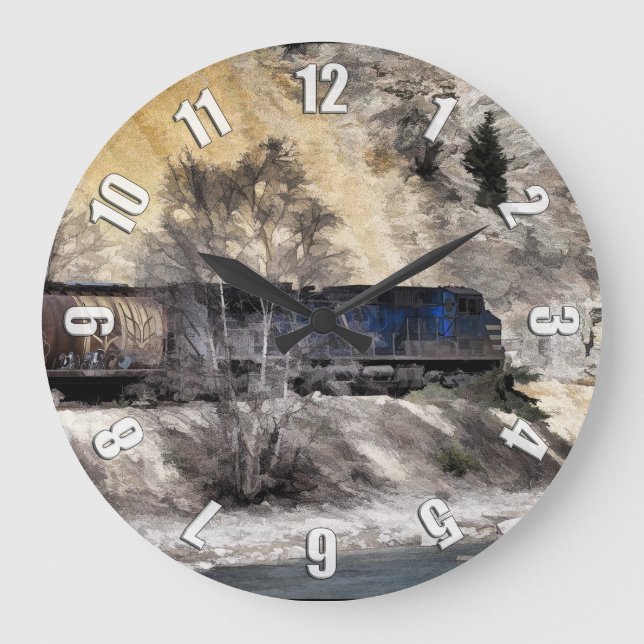 Rocky Mountain Ranger Train Große Wanduhr (Vorderseite)