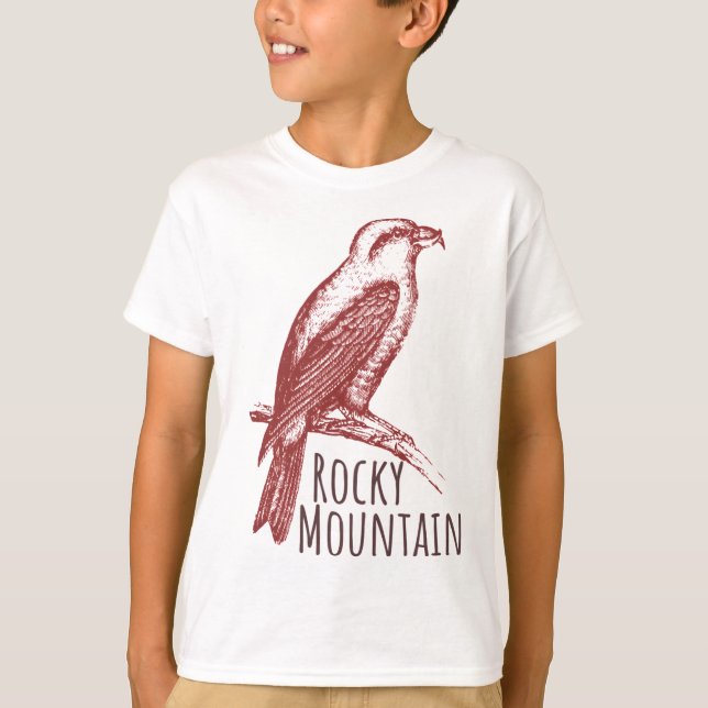 Rocky Mountain Red Crossbill bird logo T-Shirt (Vorderseite)