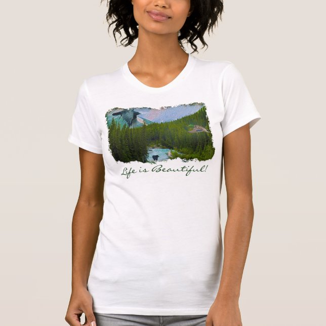 Rocky Mountain Scene mit Wildlife Shirt (Vorderseite)