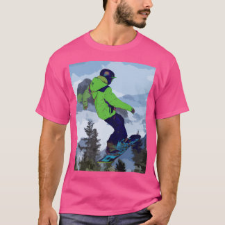 Rocky Mountain Snowboarder - Drei Schwestern Mount T-Shirt