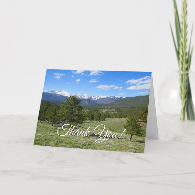 Rocky Mountain View Landschaft Dankeskarte (Vorderseite)