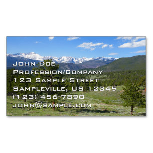Rocky Mountain View Landschaft Magnetische Visitenkarte