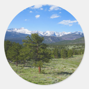 Rocky Mountain View Landschaft Runder Aufkleber