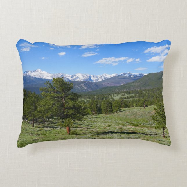 Rocky Mountain View Landschaftliche Landschaft Dekokissen (Vorderseite)