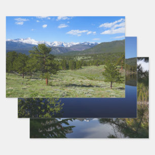 Rocky Mountain View Landschaftliche Landschaft Geschenkpapier Set