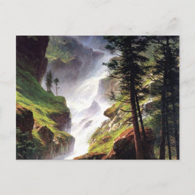 Rocky Mountain Waterfall - Albert Bierstadt Postkarte (Vorderseite)