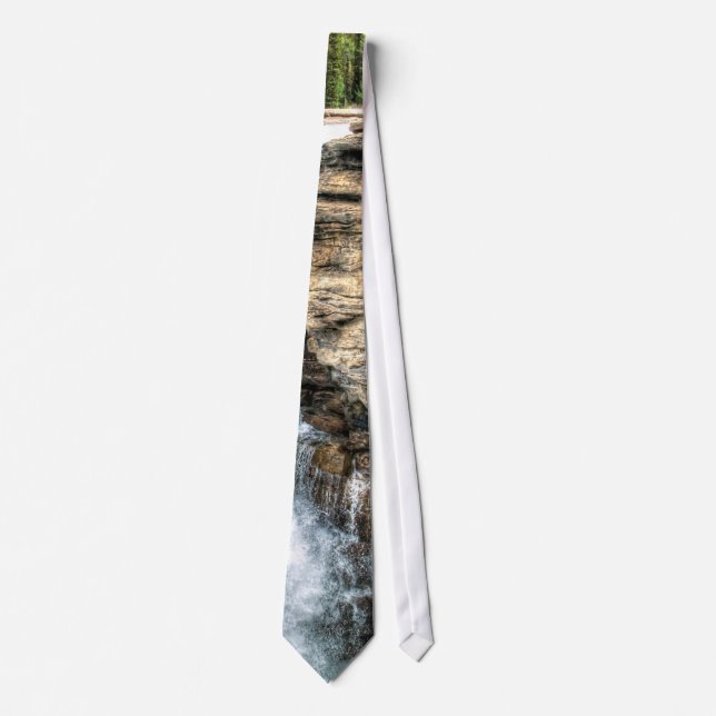 Rocky Mountain Waterfall Natur Foto Krawatte (Vorderseite)