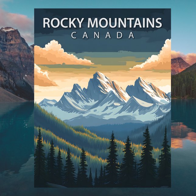 Rocky Mountains Canada Travel Alberta & BC Peak Postkarte (Rocky Mountains Canada Travel Alberta & BC Peak Postcard
)