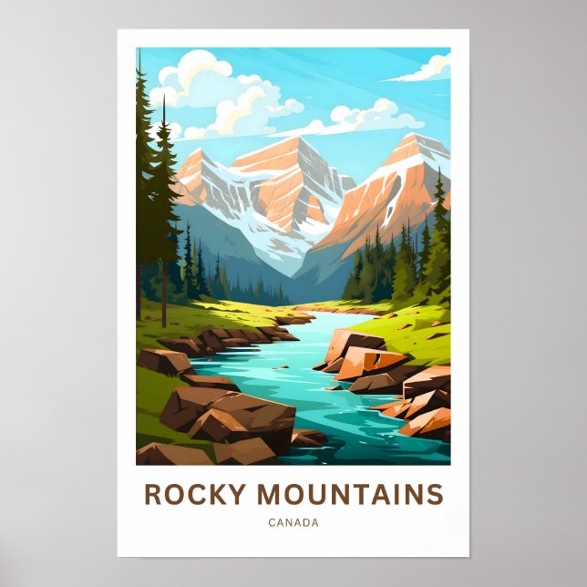 Rocky Mountains Canada Travel Print Poster (Vorne)