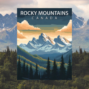Rocky Mountains Canada Vintage Travel Postkarte