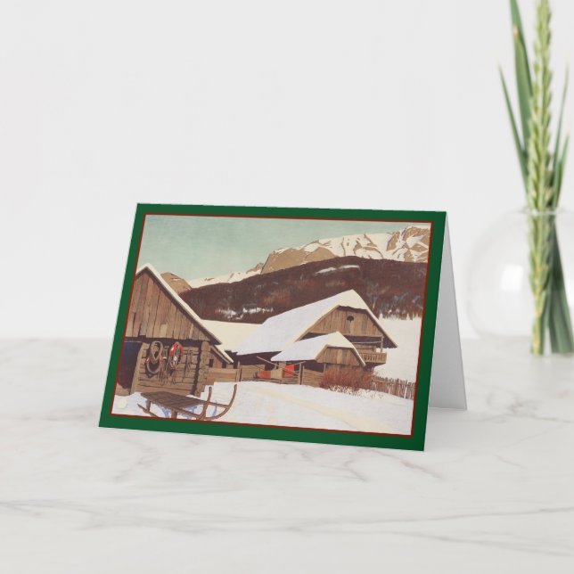 Rocky Mountains Christmas - Vintage Karte (Vorderseite)