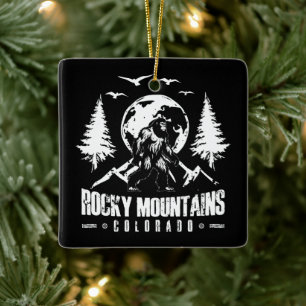 Rocky Mountains Colorado Bigfoot Vintages Wandern Keramikornament