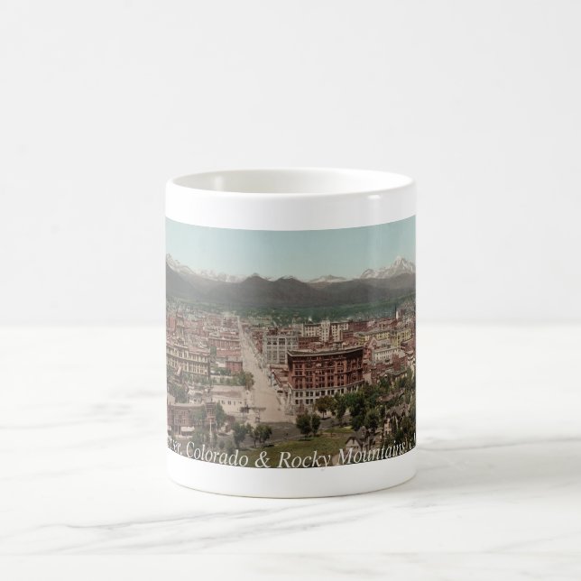Rocky Mountains Colorado Panorama, 1901 Denver Kaffeetasse (Mittel)