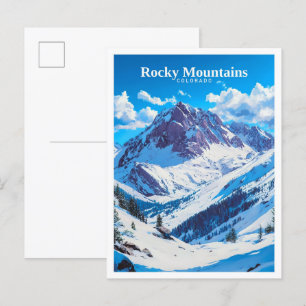 Rocky Mountains Colorado USA Art Vintage Reise Postkarte