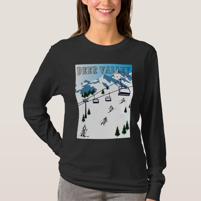 Rocky Mountains Deer Valley Winter Sports Ski Reso T-Shirt (Vorderseite)