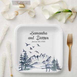 Rocky Mountains Hochzeit im Pazifischen Nordwesten Pappteller