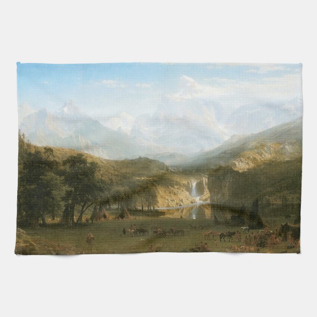 Rocky Mountains, Lander's Peak von Albert Bierstad Geschirrtuch (Horizontal)