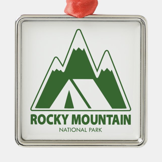 Rocky Mountains National Park Mountains Camping Ornament Aus Metall (Vorne)