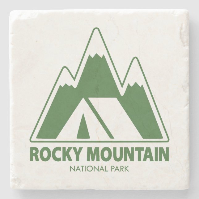 Rocky Mountains National Park Mountains Camping Steinuntersetzer (Vorderseite)
