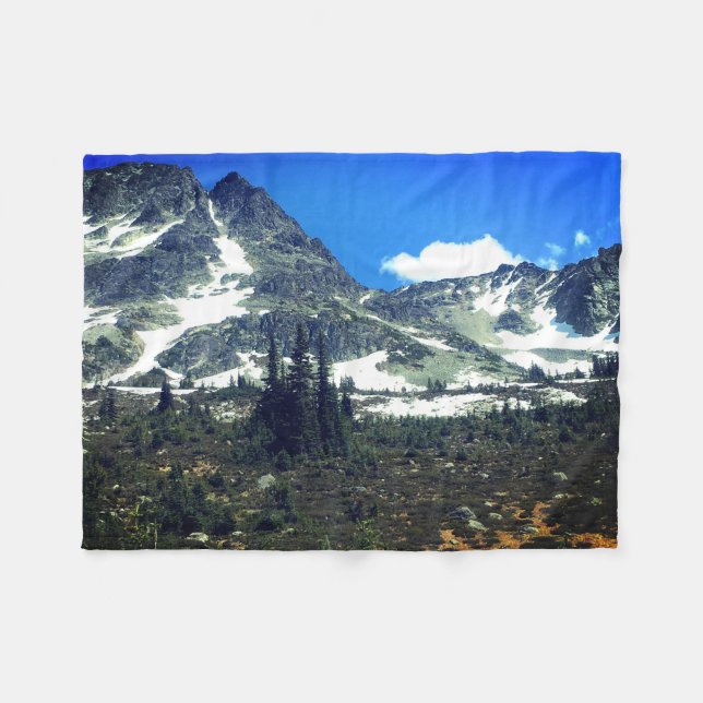 Rocky Mountains Nationalpark Schnee und Bäume Fleecedecke (Vorderseite (Horizontal))