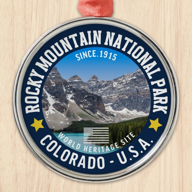 Rocky Mountains Nature Photo – National Park Gift Ornament Aus Metall (Von Creator hochgeladen)