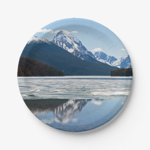 Rocky Mountains Reflektion in Maligne Lake Pappteller