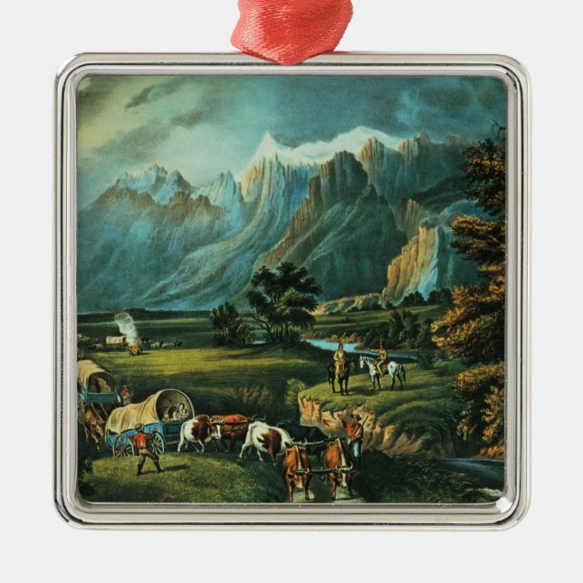 Rocky Mountains Silbernes Ornament (Vorne)