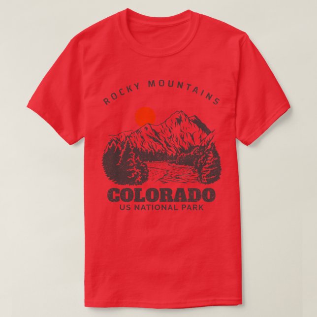 Rocky Mountains US-Nationalpark Colorado T-Shirt (Design vorne)