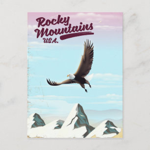 Rocky Mountains USA Vintage Reiseplakat Postkarte