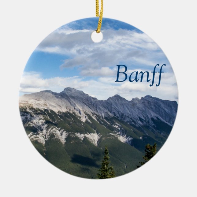 Rocky Mountains-Verzierung - Banff Keramik Ornament (Vorne)