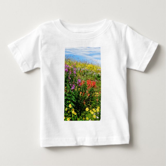 Rocky Mountains-Wildblumen Baby T-shirt (Vorderseite)