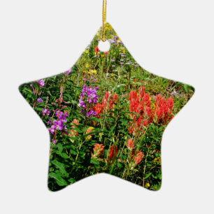 Rocky Mountains-Wildblumen Keramik Ornament