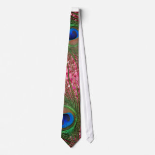 Rocky Pink Peacock Feather Krawatte
