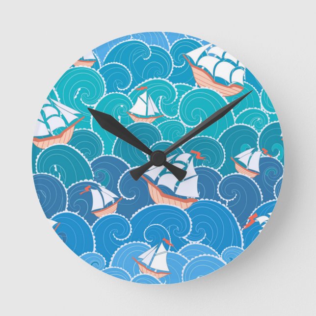 Rocky Sea Pattern Runde Wanduhr (Vorderseite)