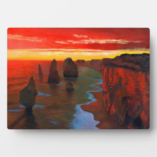 Rocky Seashore bei Sonnenuntergang Fotoplatte