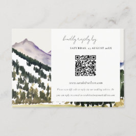 Rocky Snow Mountain Landschaft Hochzeit QR Code UA Begleitkarte