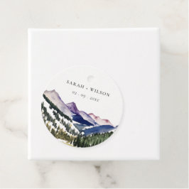 Rocky Snow Mountain Wasserfarbenwelt Hochzeit Geschenkanhänger
